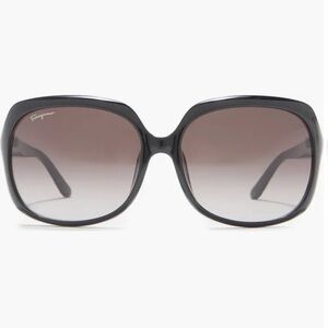 Salvatore Ferragamo Black Frame with Brown Gradient Lenses Women's Sunglasses